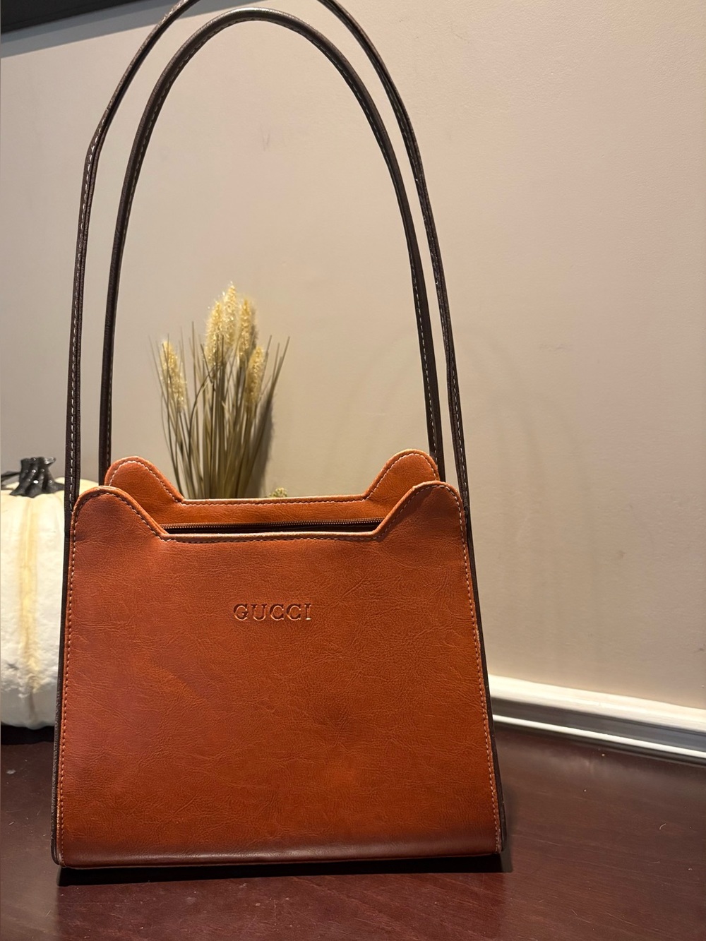 Brown Leather Shoulder Bag - vintage